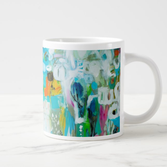 Abstract Blue Large Coffee Mug (Right)