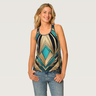 Abstract Blue Leggings Tank Top