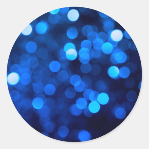 Abstract blue light dots classic round sticker