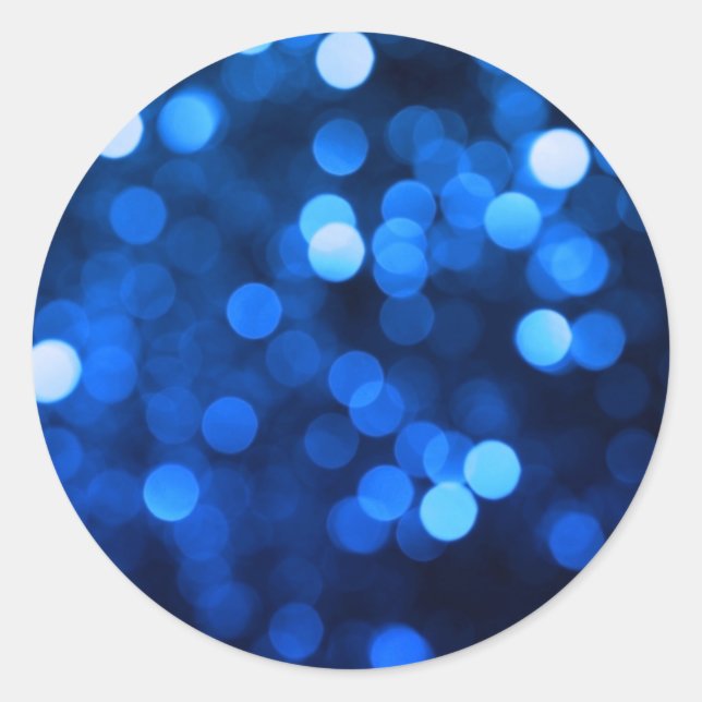 Abstract blue light dots classic round sticker (Front)