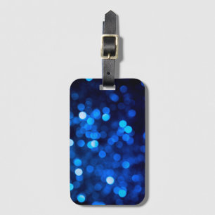 Abstract blue light dots luggage tag