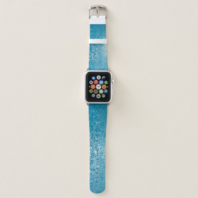 Abstract blue lights, artistic background. apple watch band (Front)