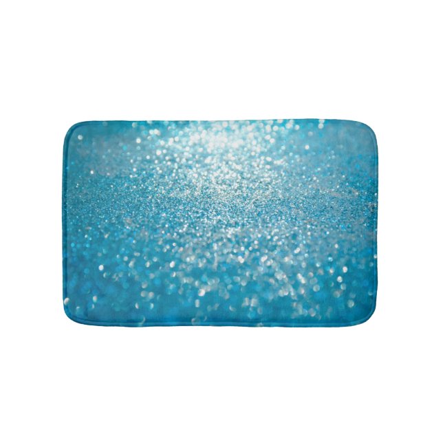 Abstract blue lights, artistic background. bath mat (Front)
