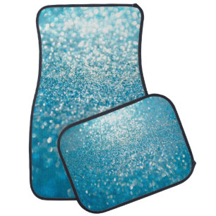 Abstract blue lights, artistic background. car floor mat