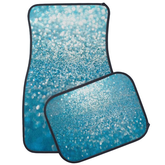 Abstract blue lights, artistic background. car floor mat (Set)