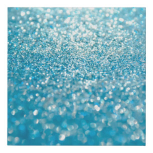 Abstract blue lights, artistic background. faux canvas print