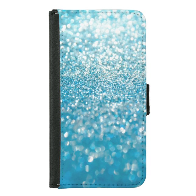 Abstract blue lights, artistic background. samsung galaxy wallet case (Front)