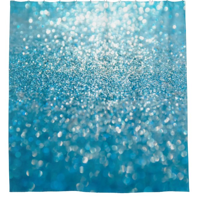Abstract blue lights, artistic background. shower curtain (Front)