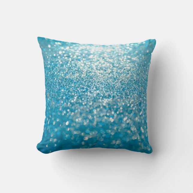 Abstract blue lights, artistic background. throw pillow (Front)