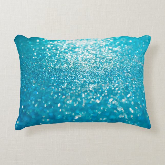 Abstract blue lights on background accent pillow (Front)