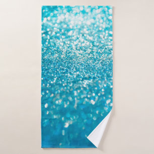 Abstract blue lights on background bath towel