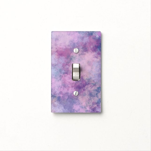 Abstract Blue, Lilac, Pink Acrylic Painting Effect Light Switch Cover (In Situ)