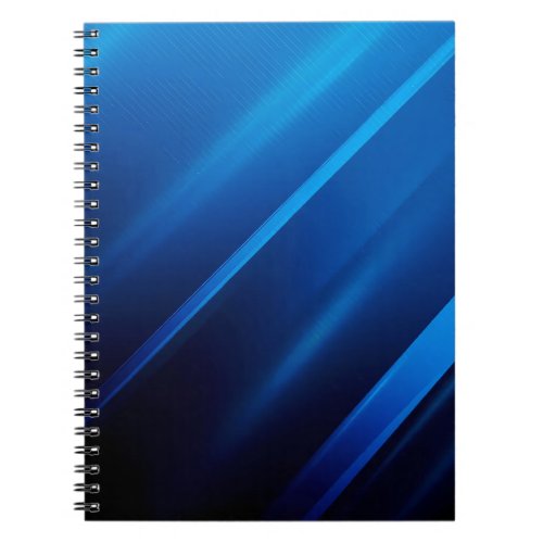 Abstract Blue Lines on Black Notebook