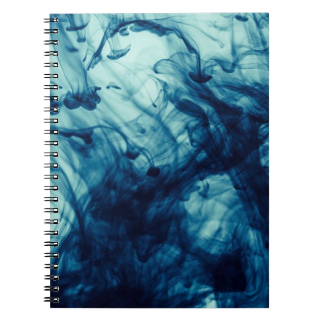 Abstract blue liquid smoke pattern background notebook (Front)