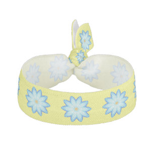 Abstract blue lotus flower yellow hair ties