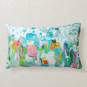Abstract Blue Lumbar Pillow