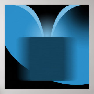 Abstract Blue Luxury with Black AP0004 Poster