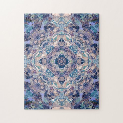 Abstract Blue Mandala Jigsaw Puzzle
