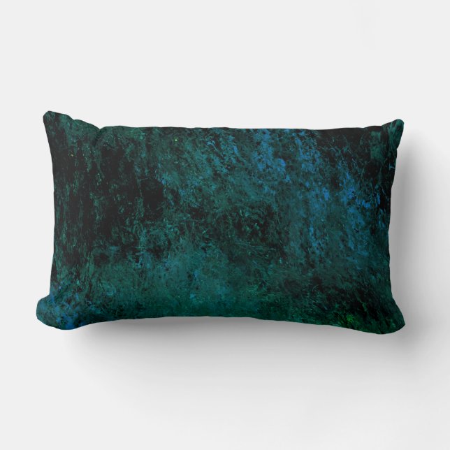 Abstract Blue Marble Lumbar Pillow (Front)