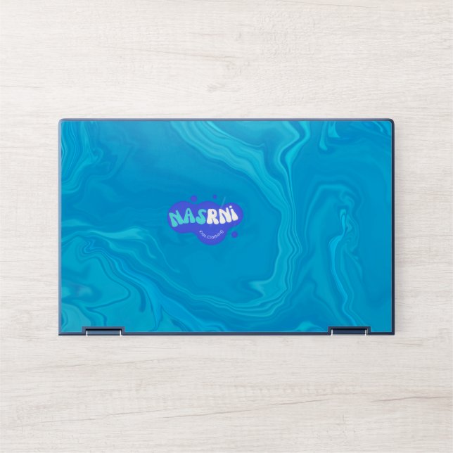 Abstract Blue Marble Personalized HP Lap Laptop Skin (Front)