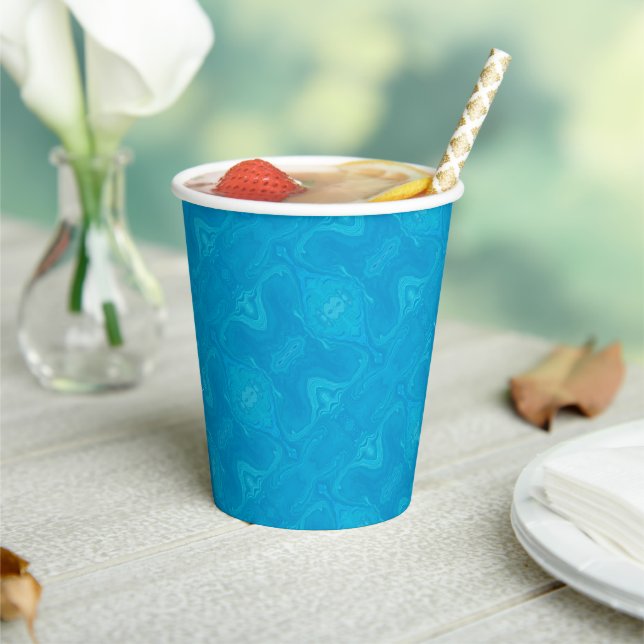 Abstract Blue Marble Personalized HP Lap Paper Cups (Insitu)