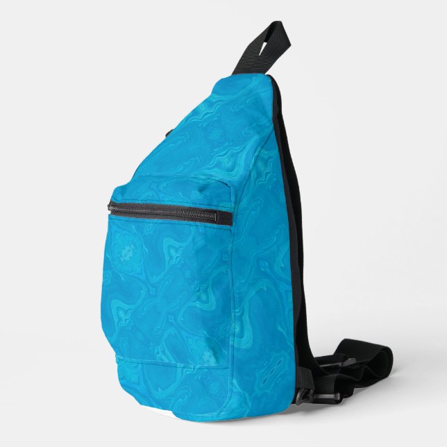 Abstract Blue Marble Personalized HP Lap Sling Bag (Right Corner)