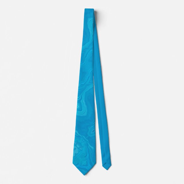 Abstract Blue Marble Personalized  Neck Tie (Front)
