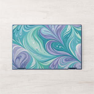 Abstract Blue Marble Swirl Stylish Personalized HP Laptop Skin