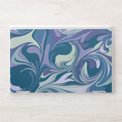 Abstract Blue Marble Swirl Stylish Personalized HP Laptop Skin