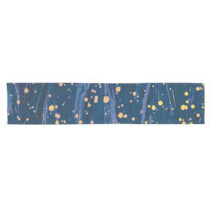 ABSTRACT BLUE MARBLED PAPER WITH GOLD SPLASHES SHORT TABLE RUNNER
