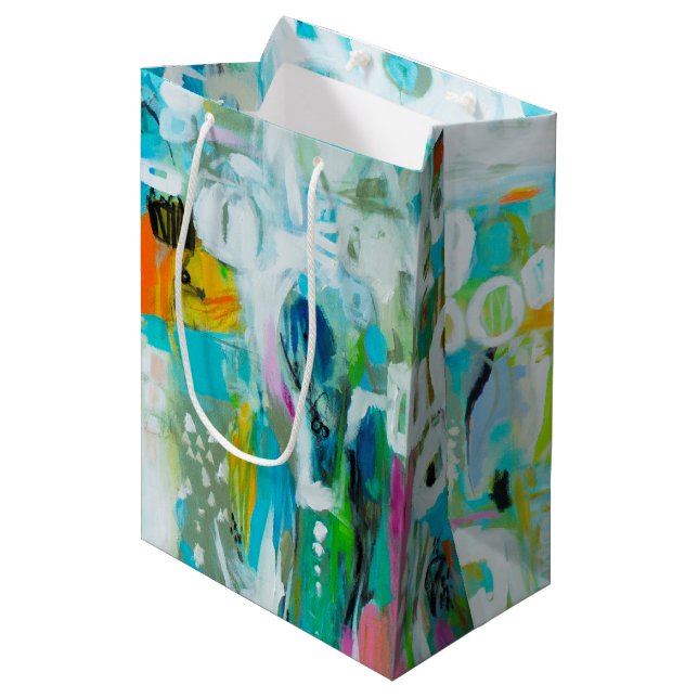 Abstract Blue Medium Gift Bag (Front Angled)