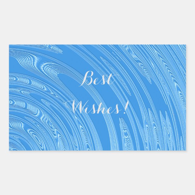 abstract blue metallic texture rectangular sticker (Front)