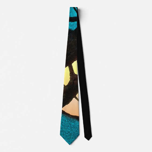 Abstract Blue Midnight Moon Branches Tie