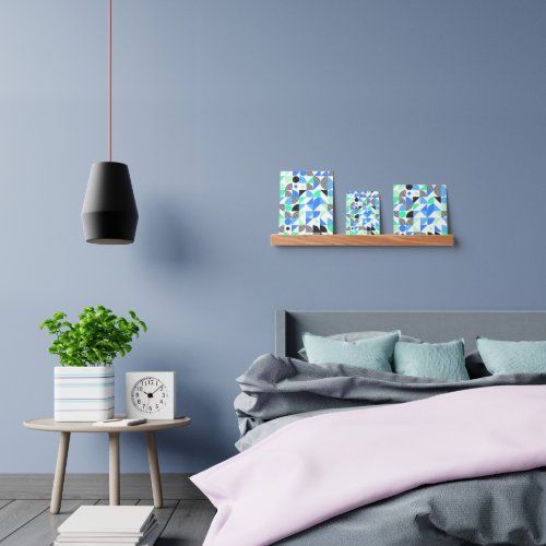 Abstract Blue Mint Geometric Picture Ledge