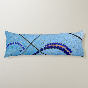 Abstract Blue Mirror Mosaic Body Pillow