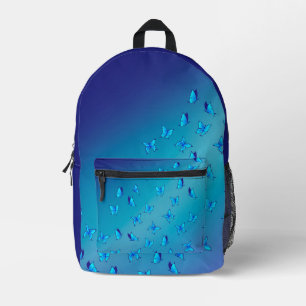 Abstract Blue Moonbeams and Butterflies  Printed Backpack