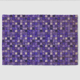 Abstract Blue Mosaic Design With Glowing Textures Fiber Doormat
