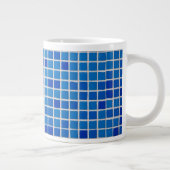 Abstract Blue Mosaic Giant Coffee Mug (Right)