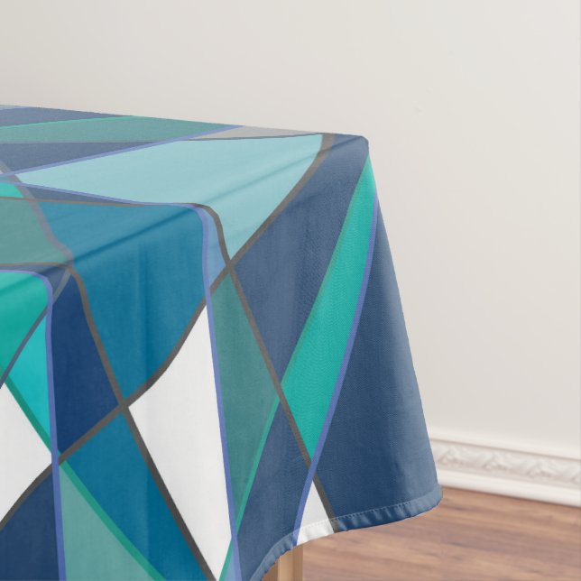 Abstract Blue Mosaic Tablecloth (In Situ)