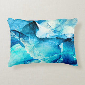 Abstract blue motion: fractal composition. accent pillow