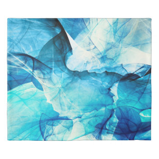 Abstract blue motion: fractal composition. duvet cover