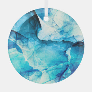 Abstract blue motion: fractal composition. glass ornament