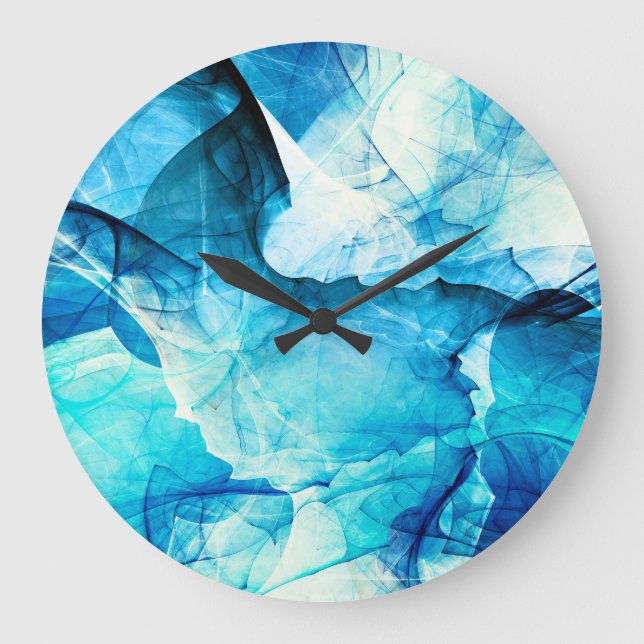 Abstract blue motion: fractal composition. large clock (Front)