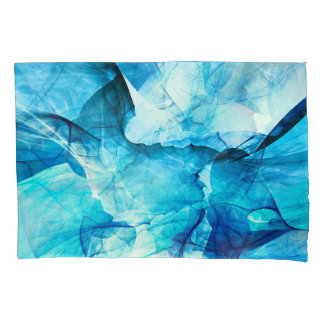 Abstract blue motion: fractal composition. pillow case