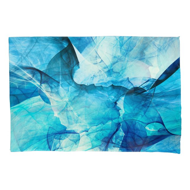 Abstract blue motion: fractal composition. pillow case (Front)