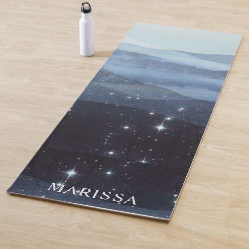 Abstract Blue Mountains Personalized Yoga Mat