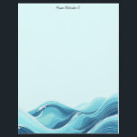 Abstract Blue Ocean Waves Letterhead<br><div class="desc">Dyanmic ocean waves on a blue background make this stationery perfect for anyone who loves the sea.  Perfect for correspondence,  a newsletter,  or an invitation.</div>