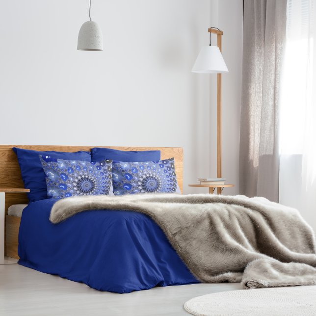 Abstract Blue Ombre Fractal Bubbles Pillow Case (Creator Uploaded)