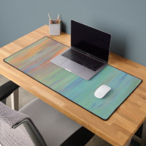 Abstract Blue Orange Painting Desk Mat