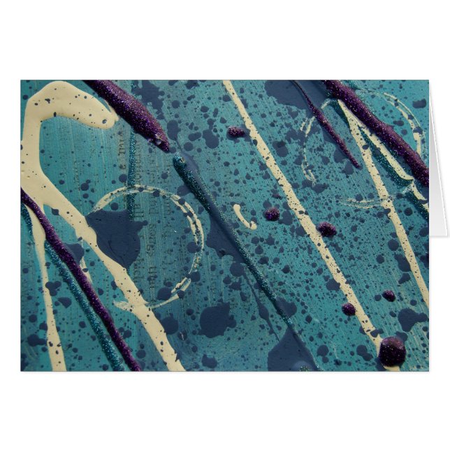 Abstract Blue Paint Art Cards (Front Horizontal)
